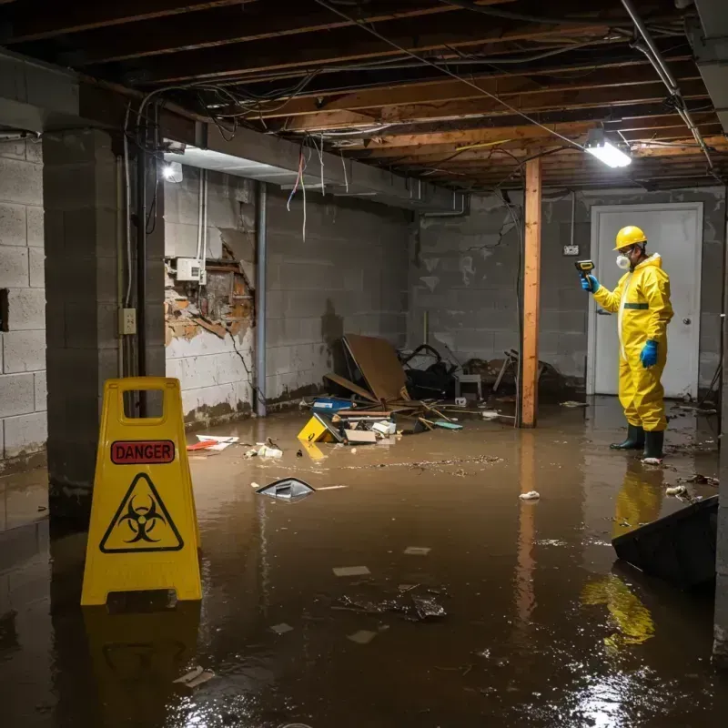 Flooded Basement Electrical Hazard in Jamestown, ND Property